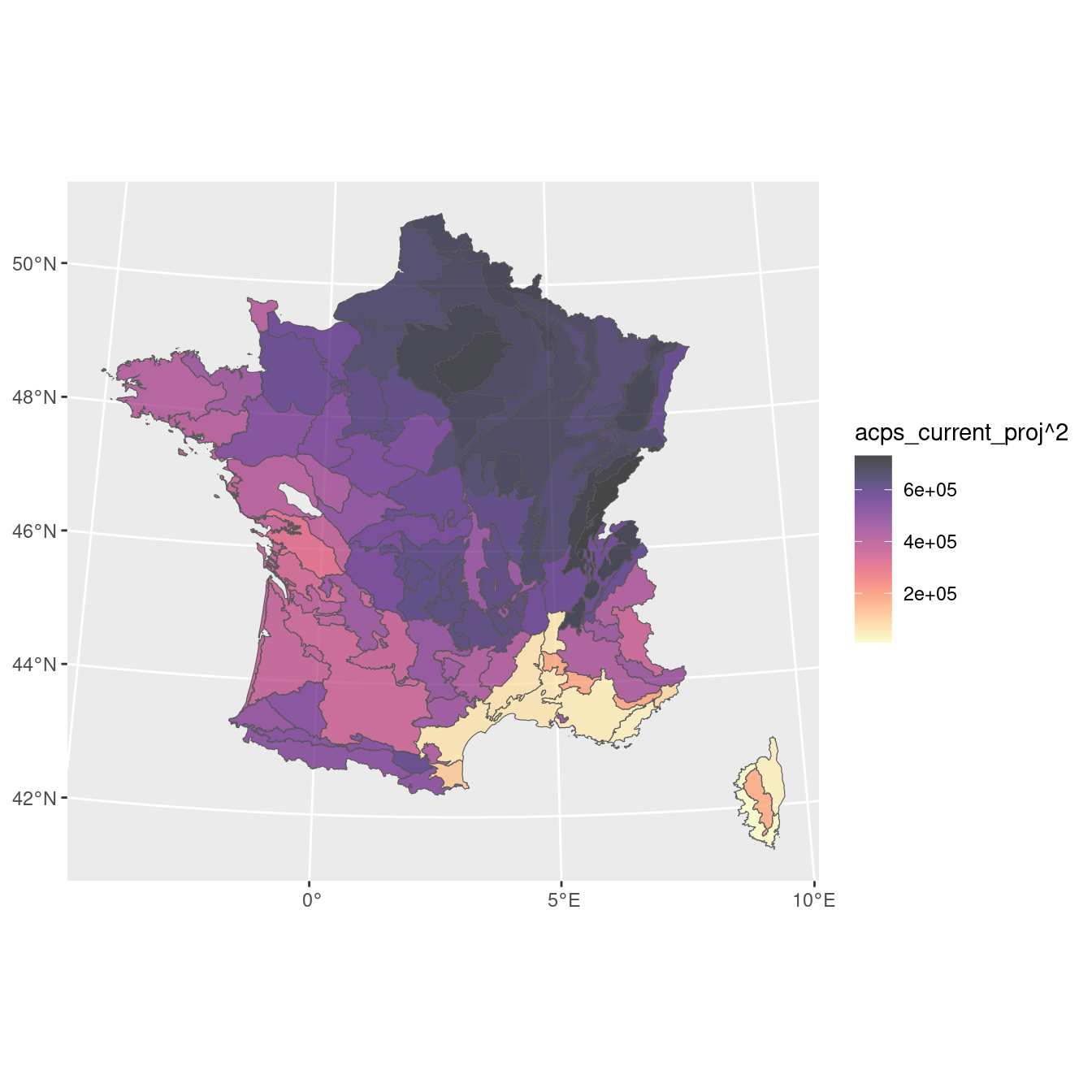 A) Carte de densité selon l'IFN ; B) Probabilité d'occurrence selon le modèle d'ensemble.