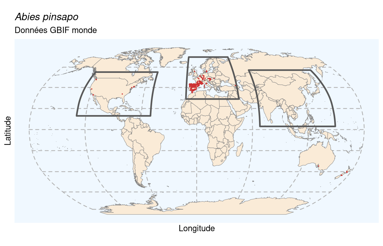 Occurrences de Abies pinsapo dans le monde.