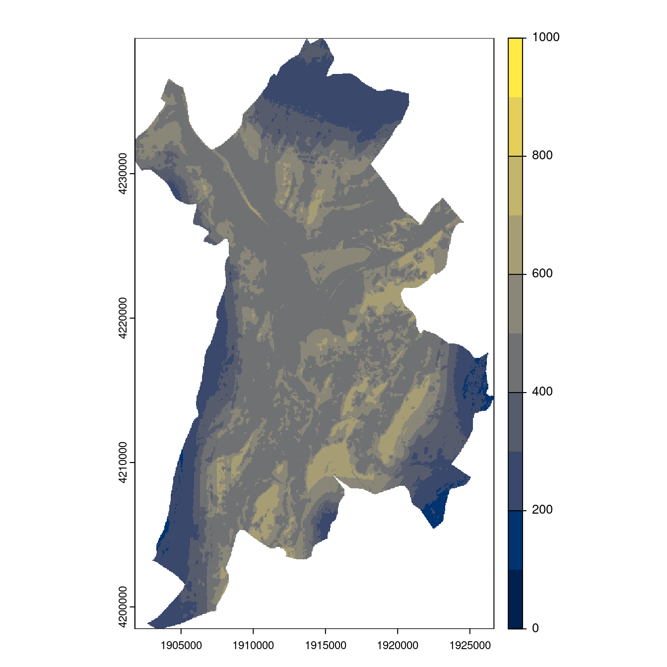Projection des distributions potentielles contemporaine et futures jusqu'à l'horizon 2100 sous le scénario SSP5-8.5 (modèle d'ensemble, GCM IPSL).