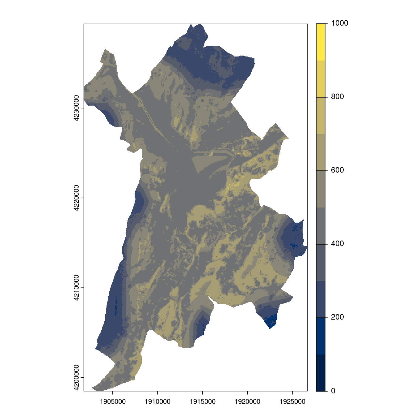 Projection des distributions potentielles contemporaine et futures jusqu'à l'horizon 2100 sous le scénario SSP5-8.5 (modèle d'ensemble, GCM IPSL).