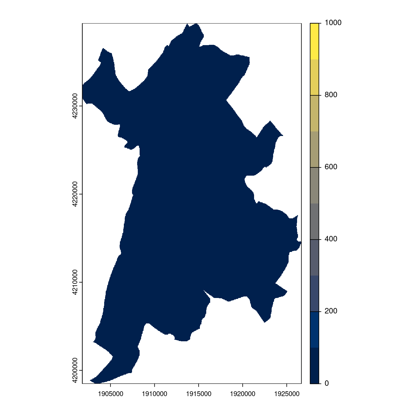 Projection des distributions potentielles contemporaine et futures jusqu'à l'horizon 2100 sous le scénario SSP5-8.5 (modèle d'ensemble, GCM IPSL).