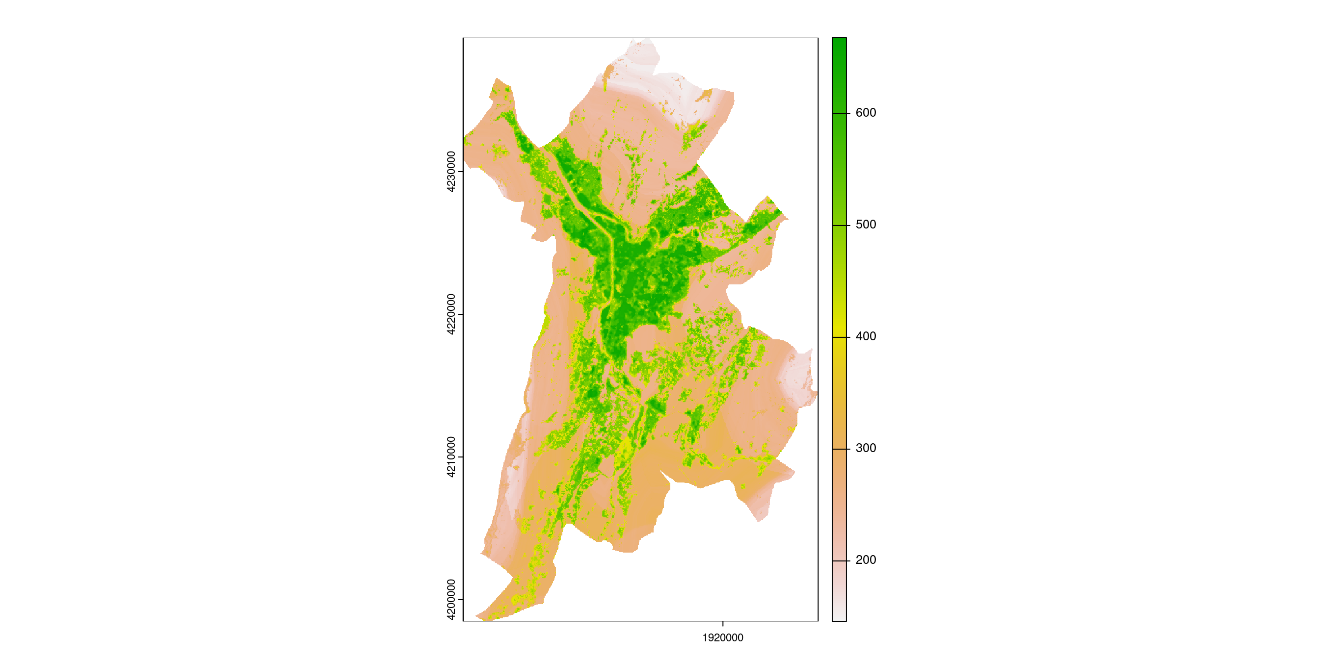 A) Projection de la distribution potentielle contemporaine (modèle d'ensemble) sur la métropole de Grenoble ; B) Incertitude associée à la projection.