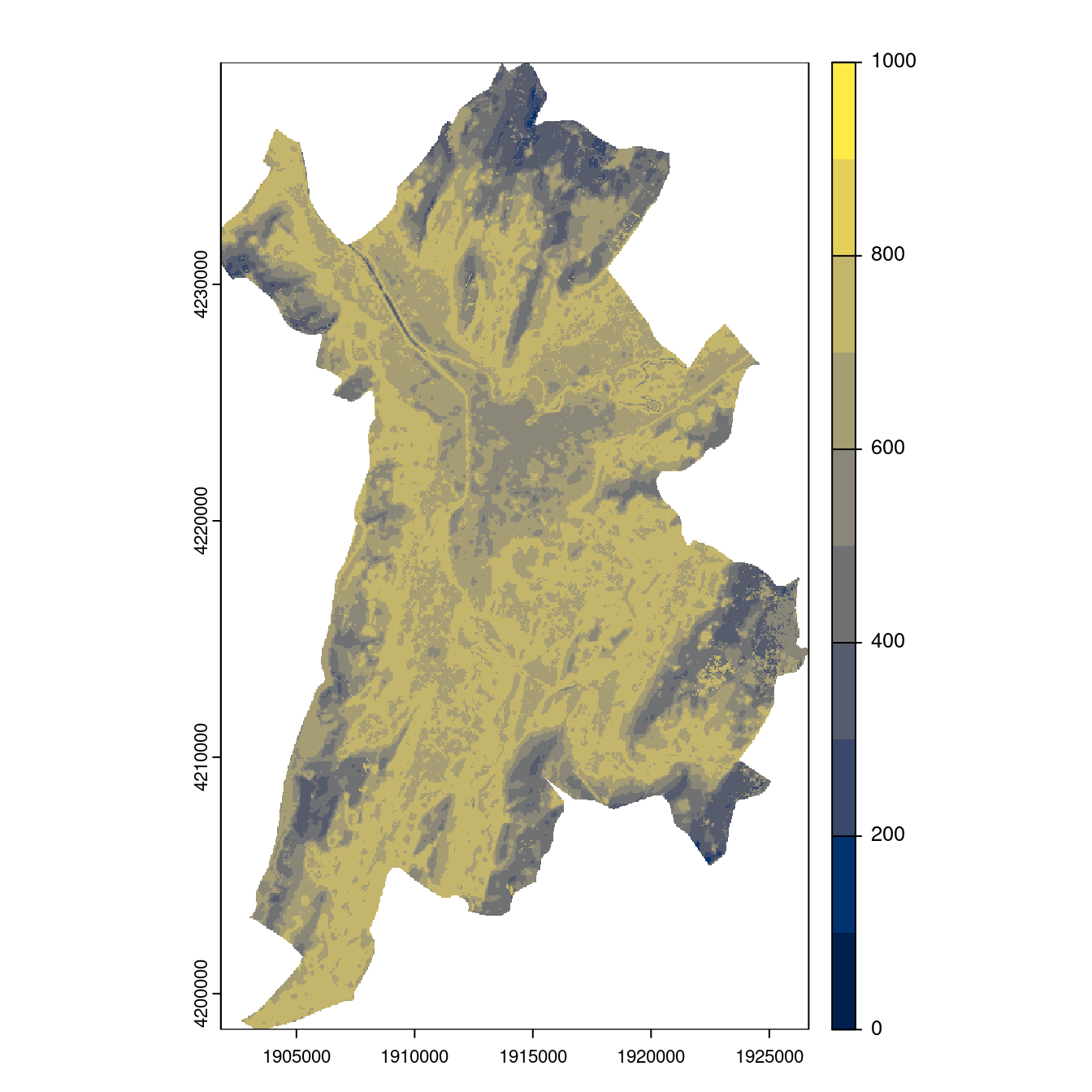 Projection des distributions potentielles contemporaine et futures jusqu'à l'horizon 2100 sous le scénario SSP5-8.5 (modèle d'ensemble, GCM IPSL).