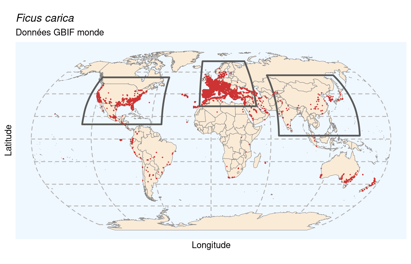 Occurrences de Ficus carica dans le monde.