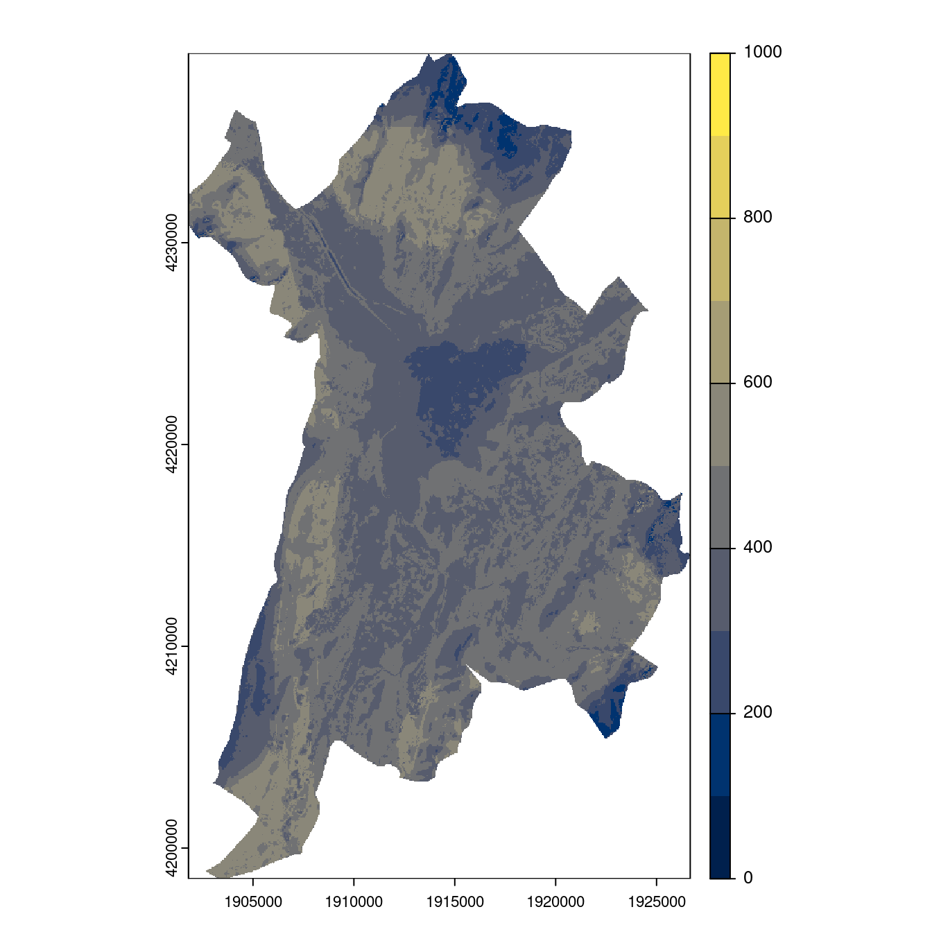 Projection des distributions potentielles contemporaine et futures jusqu'à l'horizon 2100 sous le scénario SSP5-8.5 (modèle d'ensemble, GCM IPSL).