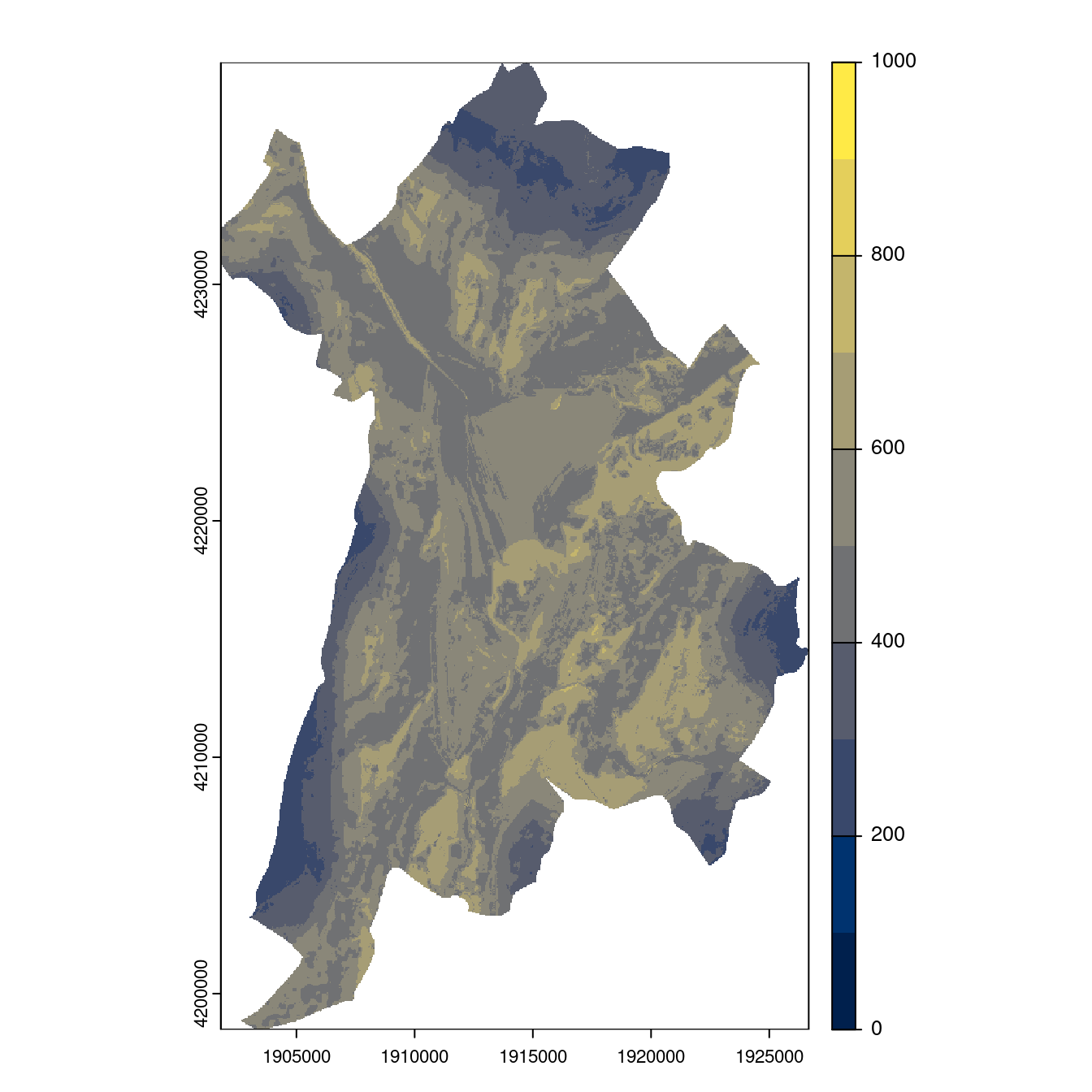 Projection des distributions potentielles contemporaine et futures jusqu'à l'horizon 2100 sous le scénario SSP5-8.5 (modèle d'ensemble, GCM IPSL).