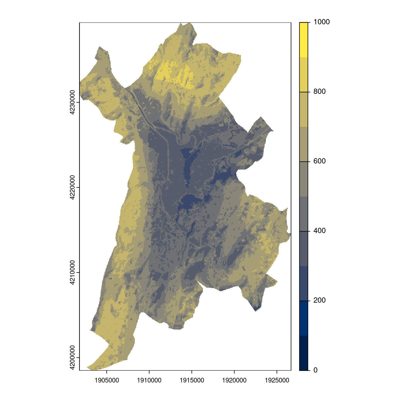 Projection des distributions potentielles contemporaine et futures jusqu'à l'horizon 2100 sous le scénario SSP5-8.5 (modèle d'ensemble, GCM IPSL).