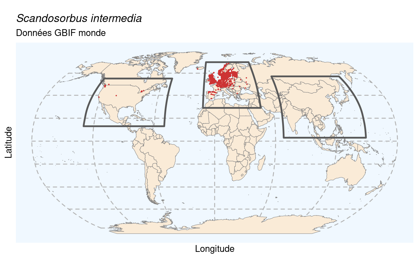 Occurrences de Scandosorbus intermedia dans le monde.