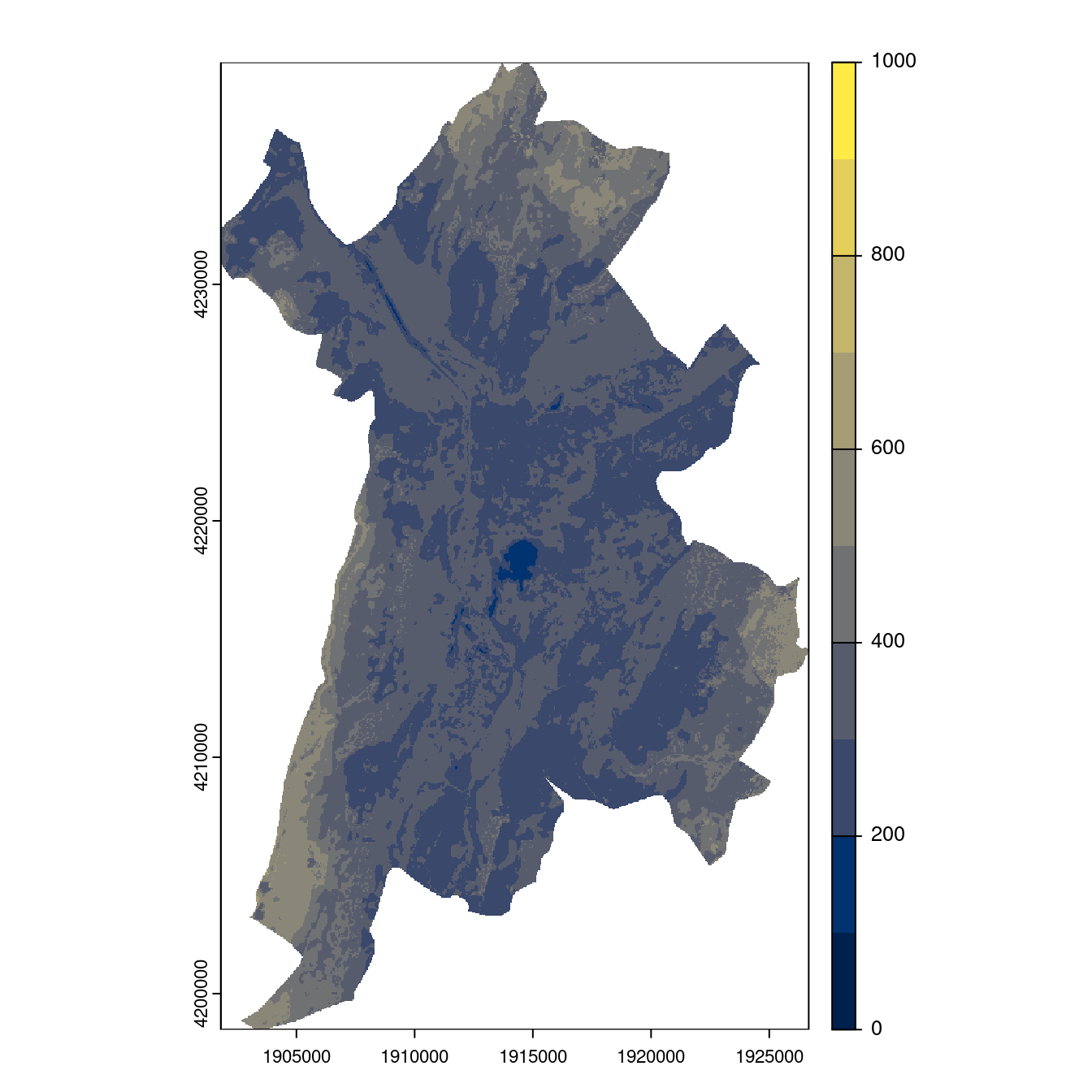 Projection des distributions potentielles contemporaine et futures jusqu'à l'horizon 2100 sous le scénario SSP5-8.5 (modèle d'ensemble, GCM IPSL).