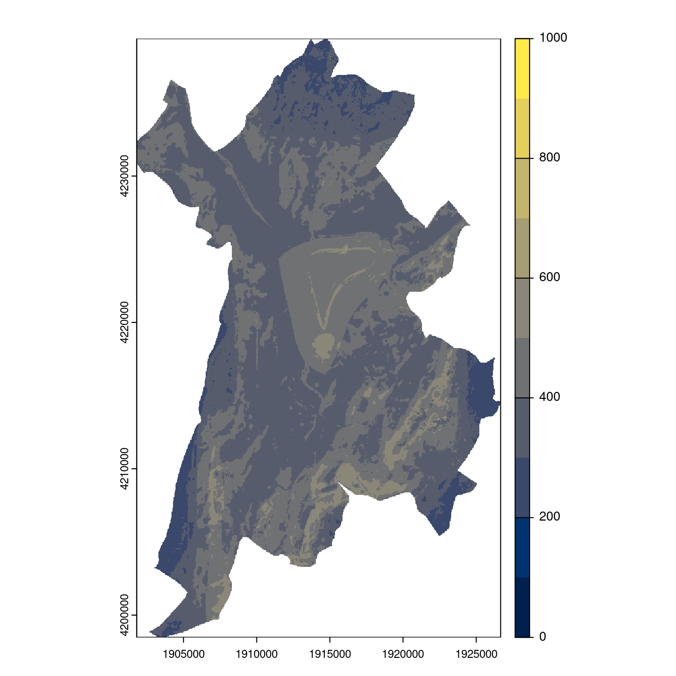 Projection des distributions potentielles contemporaine et futures jusqu'à l'horizon 2100 sous le scénario SSP5-8.5 (modèle d'ensemble, GCM IPSL).
