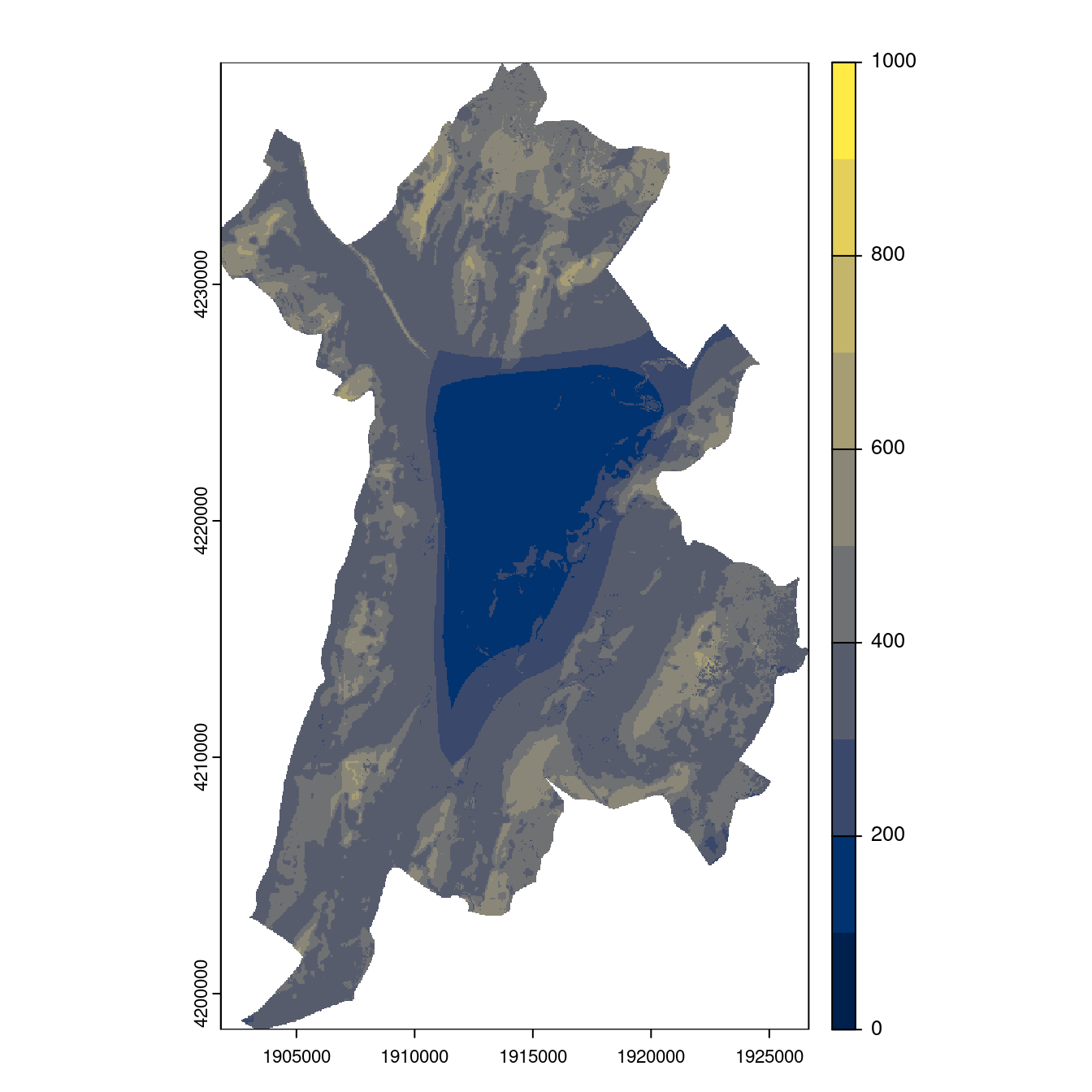 Projection des distributions potentielles contemporaine et futures jusqu'à l'horizon 2100 sous le scénario SSP5-8.5 (modèle d'ensemble, GCM IPSL).