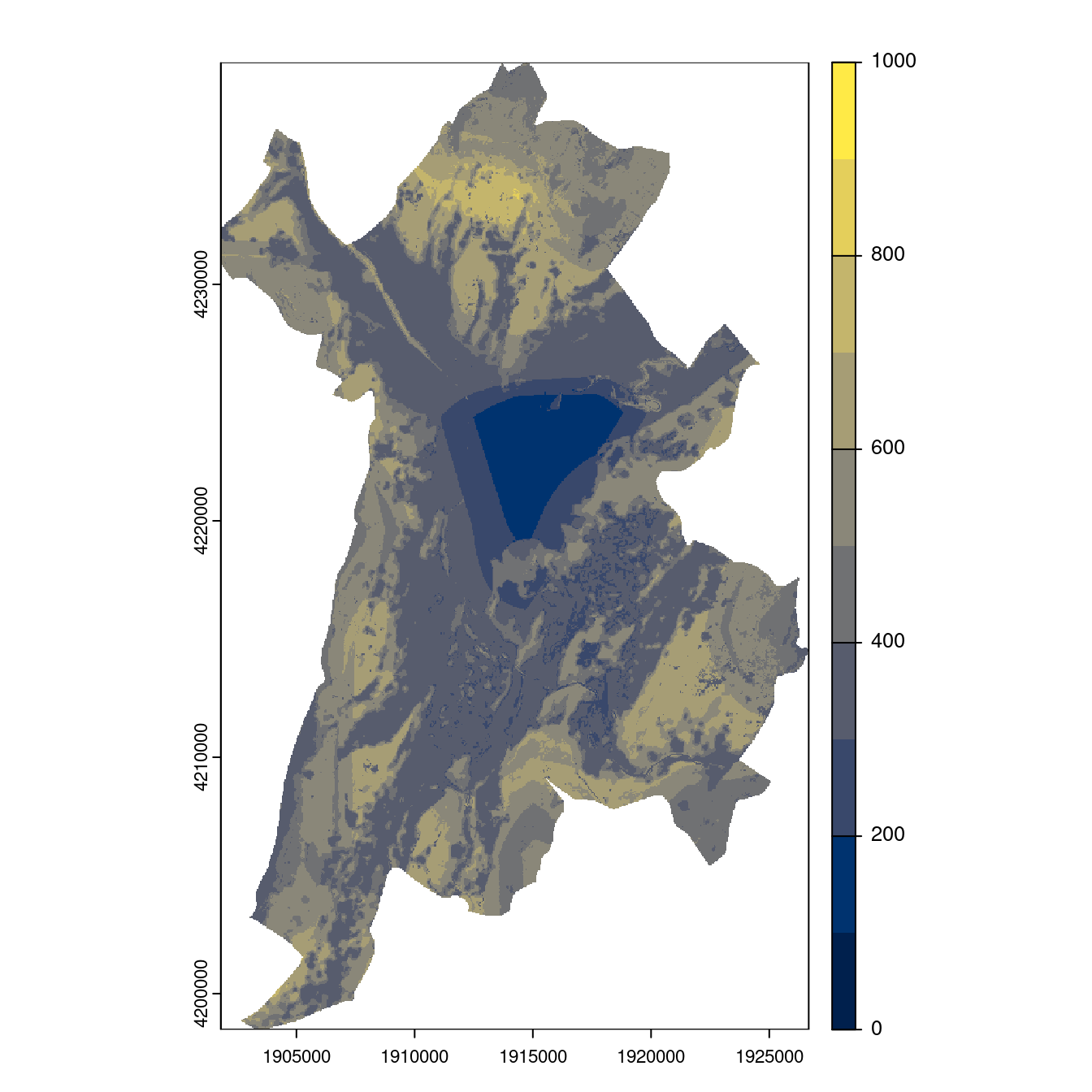 Projection des distributions potentielles contemporaine et futures jusqu'à l'horizon 2100 sous le scénario SSP5-8.5 (modèle d'ensemble, GCM IPSL).