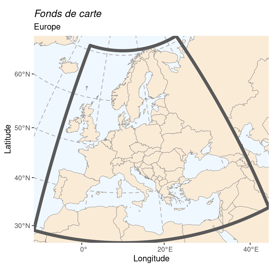 Fonds de cartes pour les 3 cartes régionales.